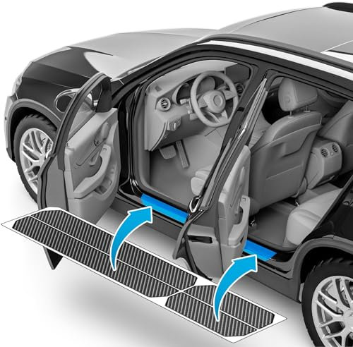 uProtect Car Door Sill Protectors for BMW X1 3 (III) U11 I 2022-2025 - Paint Protection Film for Car Kick Plates Panel Covers Carbon