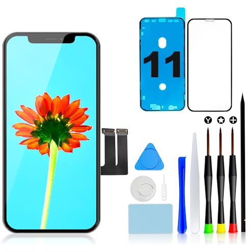 GULEEK Display für iPhone 11 Bildschirm Ersatz 6,1 Zoll LCD Touchscreen 3D Touch Vormontiert Digitizer Rahmen Montage und Reparaturkits