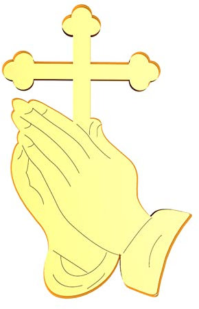 5Pcs Praying Cross Acrylic Cake Toppers Decorative Ornaments Crafts Decoration for Christmas Holiday Party Background