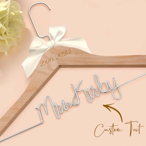 Kleiderbügel aus Holz, personalisierbar, für Brautjungfer und Braut, personalisierbar, personalisierbar