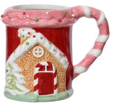 Magie di Natale Tazzain ceramica con manico decorazione natalizia (rosa)