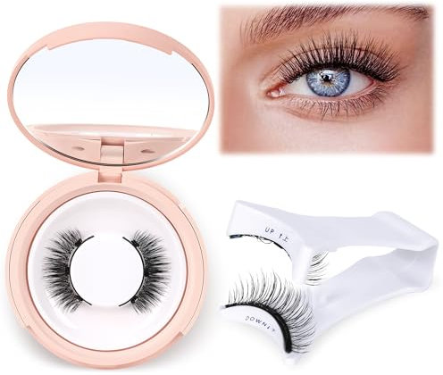 MayHug Magnetic Eyelashes 1 Pair, Cat Eye Magnetic Eyelashes with Applicator, Magnetic Lashes Natural Look, Reusable Magnetic Lashes Kit, No Glue Needed Magnetic Lashes, Easy to Wear(Style A)