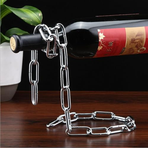 LKMM Support en corde, porte-bouteille de vin rouge, corde en fer suspendue, décoration de casier à vin