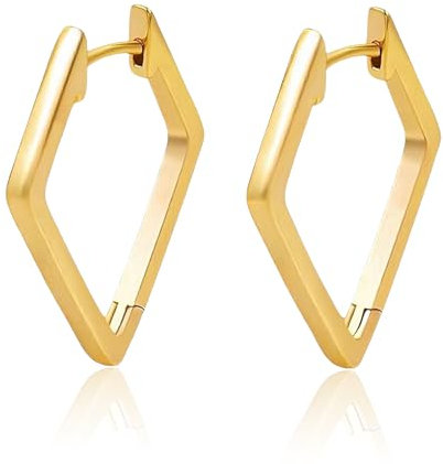 Aucuu Creolen, 925 Silber und 14K Gold Ohrringe, Hypoallergen Sterling Silber, Kleine Klobige Huggie Creolen Für Damen Schmuckgeschenke