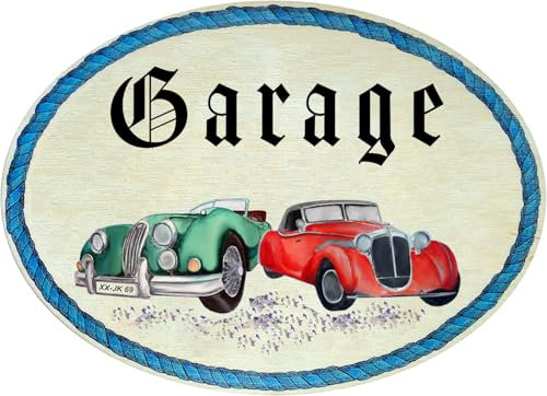 Kaltner Präsente Geschenkidee - Holz Geschenkartikel Deko Türschild im Antik Design Dekoartikel Garage (18 x 13 cm)