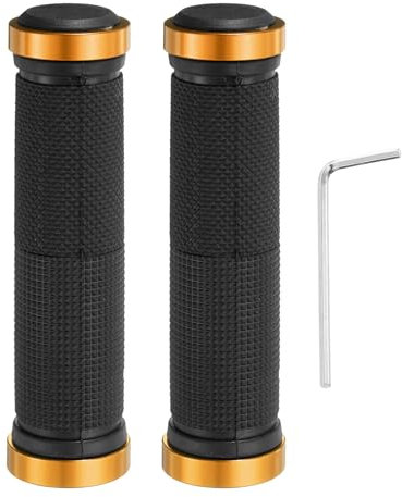 sourcing map Bike Handlebar Grips Double Lock On Non-Slip Bicycle Grips Fit 7/8 Handlebars for Mountain Road Foldable MTB BMX Scooter Cruiser Tricycle, Yellow