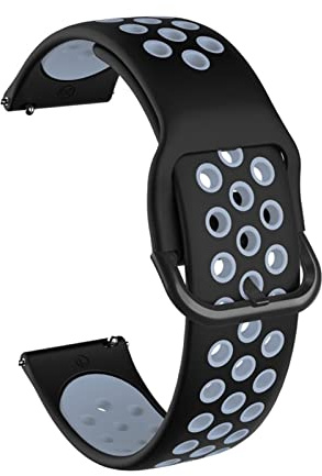 HASGTFM 20 mm 22mm Uhrengurt Uhr 42m 46 mm schwarzer Schnalle 41 mm 45 mm Zahnrad S2 S3 Fit for Huawei GT2 Silikon Atmungsaktives Armband Passform for Samsung Fit for Galaxy(H4,22mm)