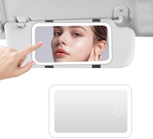 Car Vanity Mirror,Led Car Mirror Rechargeable Car Vanity Mirror Rechargeable Car Vanity Mirror Car Sun Visor Mirror Suitable for Gifts for Wife Anniversary Girlfriend Daughter