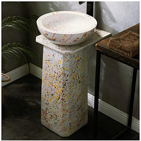 GLJTUO Lavandino da Bagno Lavabo su piedistallo Lavabo su piedistallo in Ceramica Artigianale Mobili da Bagno 44 x 40 x 80 cm (J)(J)