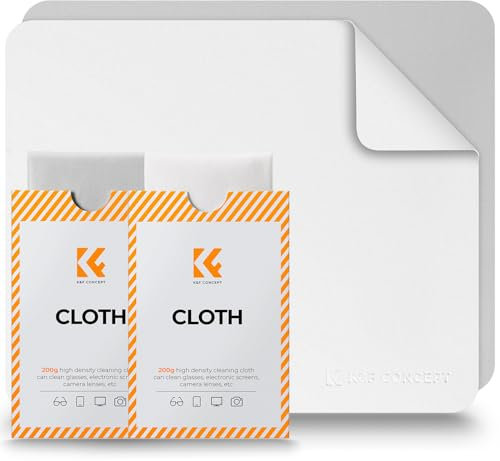 K&F Concept Glasses Cleaning Cloth | Premium Microfiber Cleaning Cloths, Lens Cleaning Cloth for Camera Lenses, Eyeglasses, Screens, Cameras, Tablets -Washable, 2 Pack, 6 x 7 inches (15 x 18 cm)