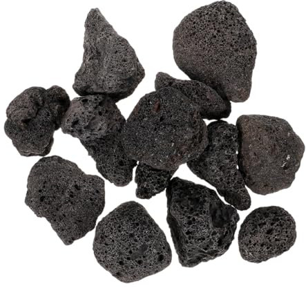 Holibanna 1tasche Steine Für Aquarien Und Garten Poröse Schwarze Vulkansteine Zur Dekoration Von Fischbecken Feuerstellen Und Pflanzen Packung