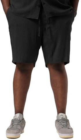 STHUGE Bermuda, Elastikbund, tropischer Alloverprint schwarz 7XL 836946100-7XL