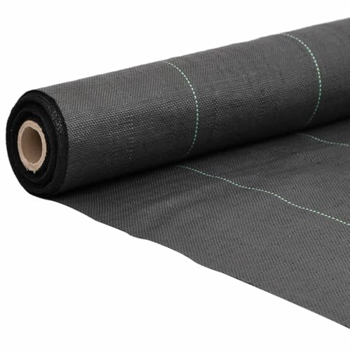 Tomostar Toile de Paillage, Géotextile de Paillage Contre Les Mauvais Herbes Toile Bâche Anti Mauvaises Herbes Noir 4x25 m PP
