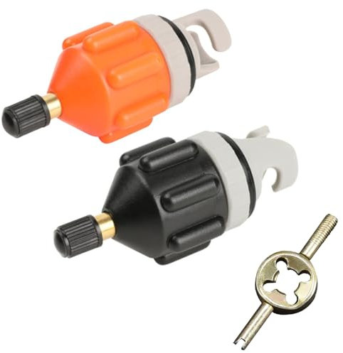 FDRJKN Inflatable Pump Adaptors, 3-Piece Set with Valve Core Wrench, Universal Pump Adapter for Paddle Board, Kayak, Boat, Quick Inflation Solution