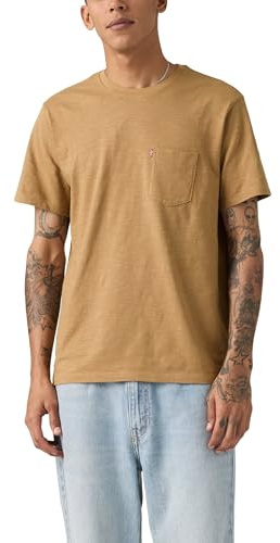 Levi's Herren T-Shirt Classic Pocket mit Brusttasche, Standard Fit, Braun (Tigers Eye), S