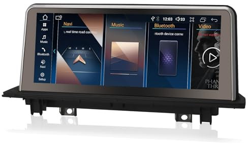 Qualcomm Autoradio 8 cœurs 4 Go + 64 Go Écran tactile IPS 10,25 Android 14 DAB+ pour BMW X1 F48 2016-2017 NBT avec navigation GPS Apple CarPlay Android Auto WiFi 4G DSP USB Bluetooth 5.0 Canbus
