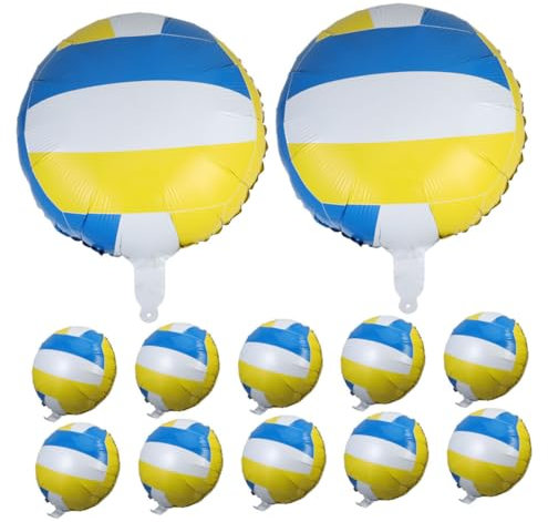 HONITANO 12 Stück Volleyball Folienballons für Sportliche Geburtstagsfeiern und Volleyball Themen Dekorationen für Sportevents und Teamfeiern