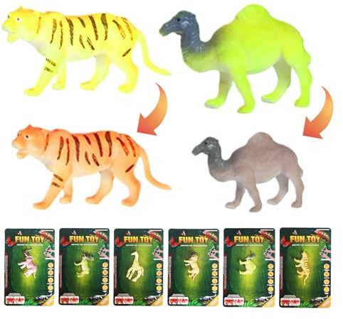 Tierspielzeug, Farbwechsel, Set mit 6 Tieren, die die Farbe wechseln, für Babywanne, sensorische Spiele, Geschenke, Geburtstag, Pool, Weihnachten, , Mädchen, Badewanne