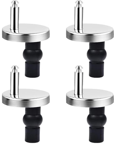 4PCS Universal Toilet Seat Fixings Kit, Quick Release Toilet Seat Hinges and Bolts, Easy to Install Toilet Seat Fittings Kit for Blind Holes (Diameter 45mm)