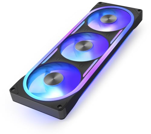 NZXT F360U Ultra - 360mm single-frame Multi-Zone RGB Lüfter - Schwarz | 360mm single-frame Ultra-Einheit mit drei 120mm Lüftern und Multi-Zonen-RGB. Flüsterleise, premium, CAM-synced.