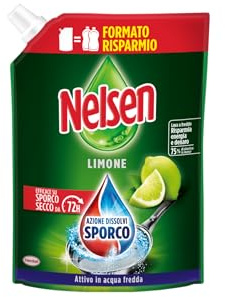 Nelsen Limone Detersivo per Piatti a mano, Flacone Ricarica 1800 ml