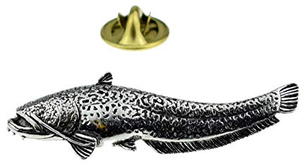 GIFTSEARCH Wells Wels Fisch Angeln Englisch Zinn Anstecknadel (xtspbf46)