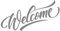 Welcome Willkommen Wandtattoo Sticker Aufkleber Wandaufkleber wiederablösbar (60 cm x 21 cm, Grau)