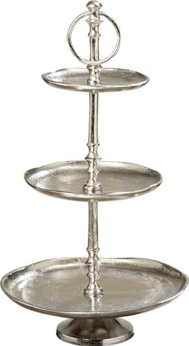 WHOLE HOUSE WORLDS Boltze Deco-Etagere Flaire Silber Aluminium h48 C Alu