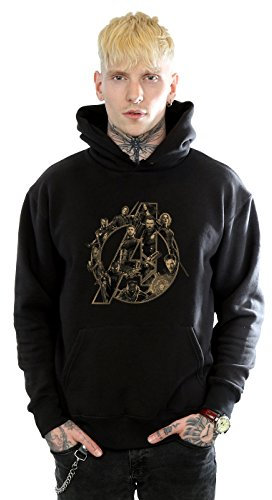 Marvel Men's Avengers Infinity War Marvel Logo Hoodie Black X-Large