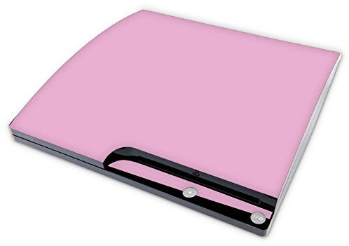 Skins4u Aufkleber Design Schutzfolie Vinyl Skin kompatibel mit Sony PS3 Playstation 3 Slim Konsole Solid State Pink