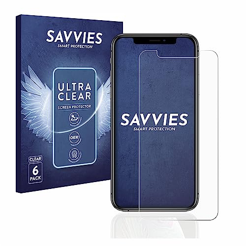 Savvies Schutzfolie für Apple iPhone Xs | 6 Stück Transparenter Displayschutz Made in Germany Ultra-Klar Displayschutz-Folie