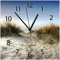 Wallario Design-Wanduhr Weg durch die Dünen zum Strand am Meer aus Glas, Motiv-Uhr Größe 30 x 30 cm, Schwarze Zeiger