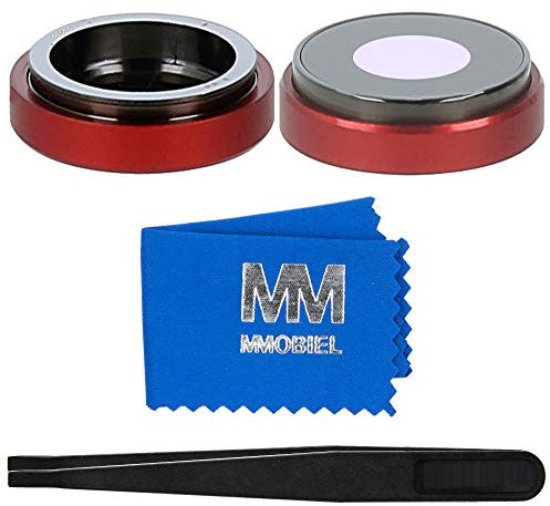 MMOBIEL Kamera Glas Linse Ersatz Kompatibel mit iPhone XR - 6.1 inch - 2018 - Hinten Rückseite Camera Scheibe - Inkl. Kleber, Pinzette und Tuch - Rot
