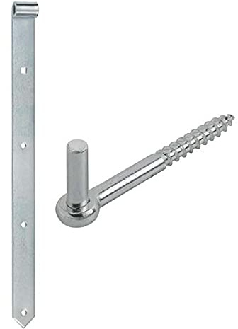 HAUS & DACH Ladenband Set, blau verzinkt inkl. Kloben, Ladenbandlänge: 300 mm, Durchmesser Kloben: 13 mm Einschraubkloben