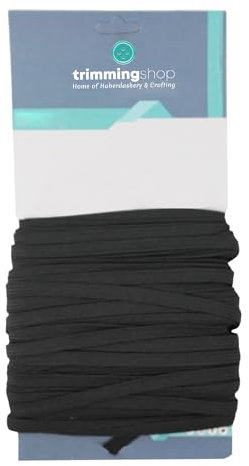 Cordón elástico Negro de 6 mm, Banda elástica Plana de 25 Metros, Cuerda elástica elástica para Costura, Tejer, Artes y Manualidades, Ropa, proyectos de Bricolaje