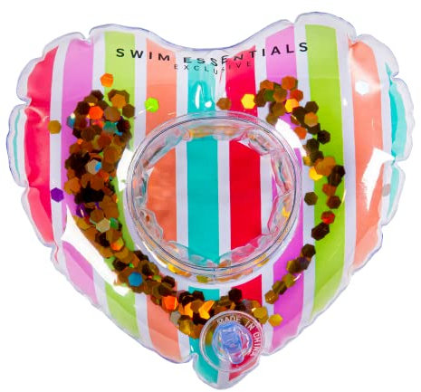 Swim Essentials Portavasos inflable con forma de corazón, 17 x 15 cm, de vinilo