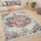 Paco Home Teppich Wohnzimmer Kurzflor Schlafzimmer Moderne Vintage Orient Ornament Muster Pastell Bordüre, Grösse:120x170 cm, Farbe:Creme