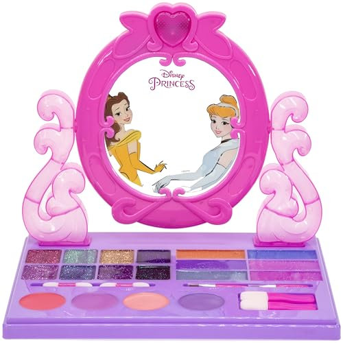 Disney Princess Makeup Set for Kids with Built-in Light & Music | Makeup Kit Includes Lip Gloss, Shimmers & More| Gifts for Ages 3+ by Townley Girl