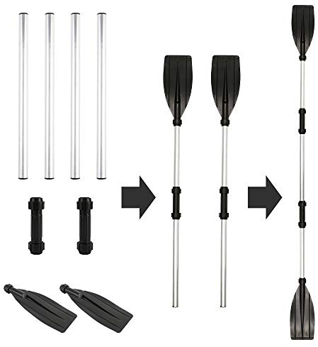 Beenle-Icey Doppelpaddel Kajak-Paddel, Paddel aus Aluminium, 128 – 230 cm, für Kanu, Kajak, aufblasbares Boot