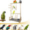 CHSEEO Papagei Spielplatz für Vögel, Bird Playground Kauspielzeug Con Holzleiter, Vogelschaukel, Klingel, Papagei Sitzstangen, Futterschalen aus Edelstahl und Tablett, 36 x 23 x 57 cm