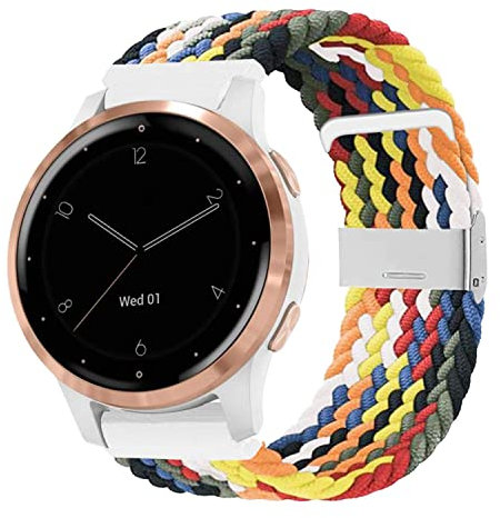 YOOSIDE Cinturino per orologio Garmin Venu 2S / Vivoactive 4S / Vivomove 3S / Cinturino intrecciato ad anello, in morbido nylon elastico da 18 mm con chiusura regolabile per Fossil Gen 5E / Gen 6