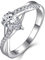 YL Verlobungsring 925 Sterling Silber Schliff 5A Tropfenschliff Zirkonia Unendlichkeit Ring Solitaire Band Schmuck Geschenk für Damen(Größe 60)
