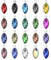 VGOL Lot de 60 pendentifs en forme de goutte d'eau en cristal - Pendentifs en forme de goutte d'eau - Pour filles et femmes - Fabrication de bijoux - 20 x 9 mm - 20 couleurs, Verre