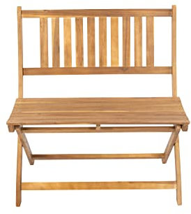 SAM 2-Sitzer Gartenbank Blossom, Sitzbank 80 cm, Akazienholz massiv & geölt, Holzbank für Garten, Wintergarten, Terrasse und Balkon