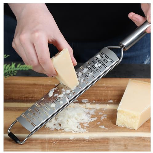 Rallador de cocina universal Robin Goods® - rallador de nuez moscada y vegetales crudos de acero inoxidable - ayudante de cocina grueso (1 pieza - rallador plano - grueso)