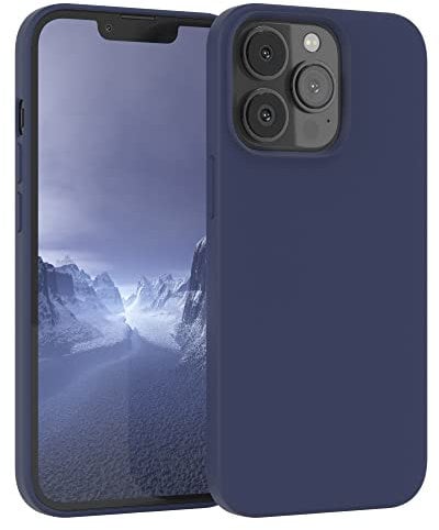 EAZY CASE Premium Silikon Handyhülle kompatibel mit iPhone 13 Pro, Slimcover mit Kameraschutz und Innenfutter, Silikonhülle, Schutzhülle, Bumper, Handy Case, Hülle, Softcase, Nacht Blau