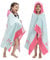 BANGSAUR Kinder-Strandtuch mit Kapuze, 100% Baumwolle, weich und saugfähig, Badetuch, Badetuch, Überzieher für Jungen und Mädchen, extra Größe: 127×76cm (Flamingo)