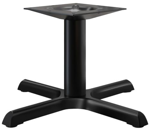 GGMMÖBEL SAN.Marco | Lounge Tischgestell | Schwarz | 4 Fuß: Ø 43 cm | Säule: 7,6 x 36 cm | Fuß: 56 x 56 cm | Rohr: Ø7,6 cm | Gesamthöhe: 36 cm | max: Ø70 cm Tischplatte
