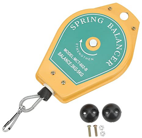 Herramienta de Equilibrador de Resorte Retráctil con Cojinete de Carga de 3 a 5Kg con Dispositivo de Seguridad, Soporte de Accesorio Tensor Colgante con Accesorios