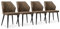 CLIPOP Esszimmerstühle mit Armlehne Kunstleder Küchenstühle Essstühle Gepolsterter Essstühle Sessel Vintage Polsterstuhl für Esszimmer,Wohnzimmer,Schlafzimmer (4er Set, Braun)